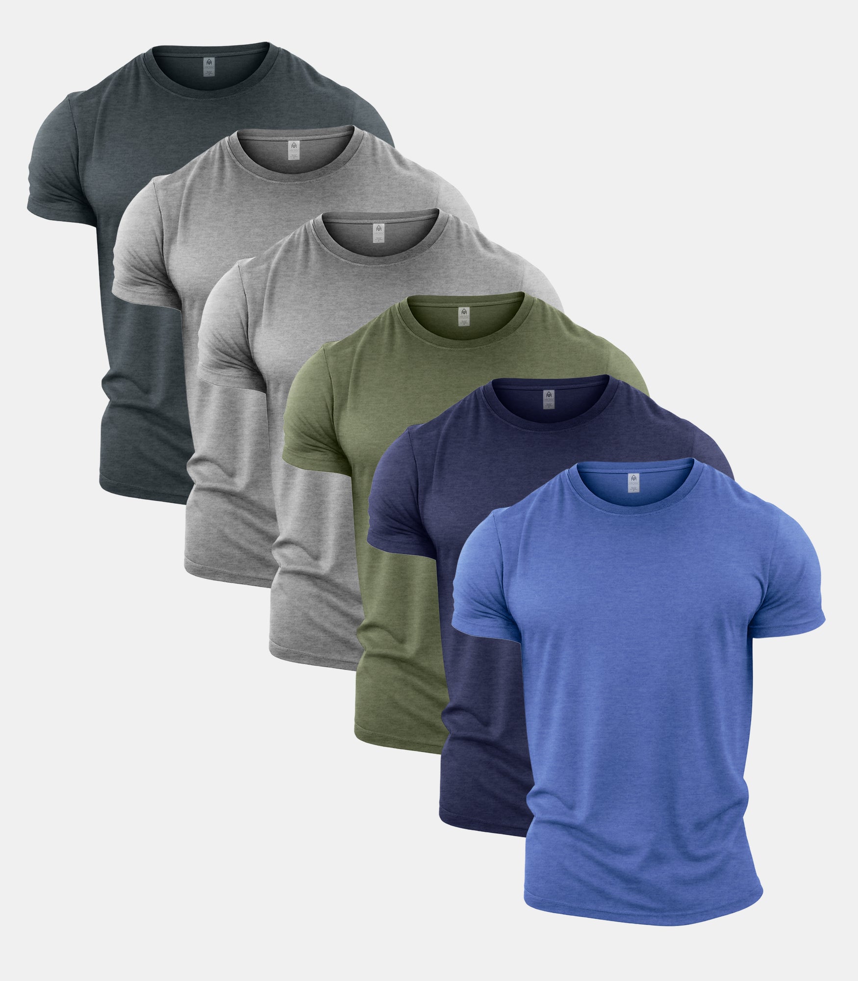 All Heather Crew Neck Gym T-Shirt 6 Pack
