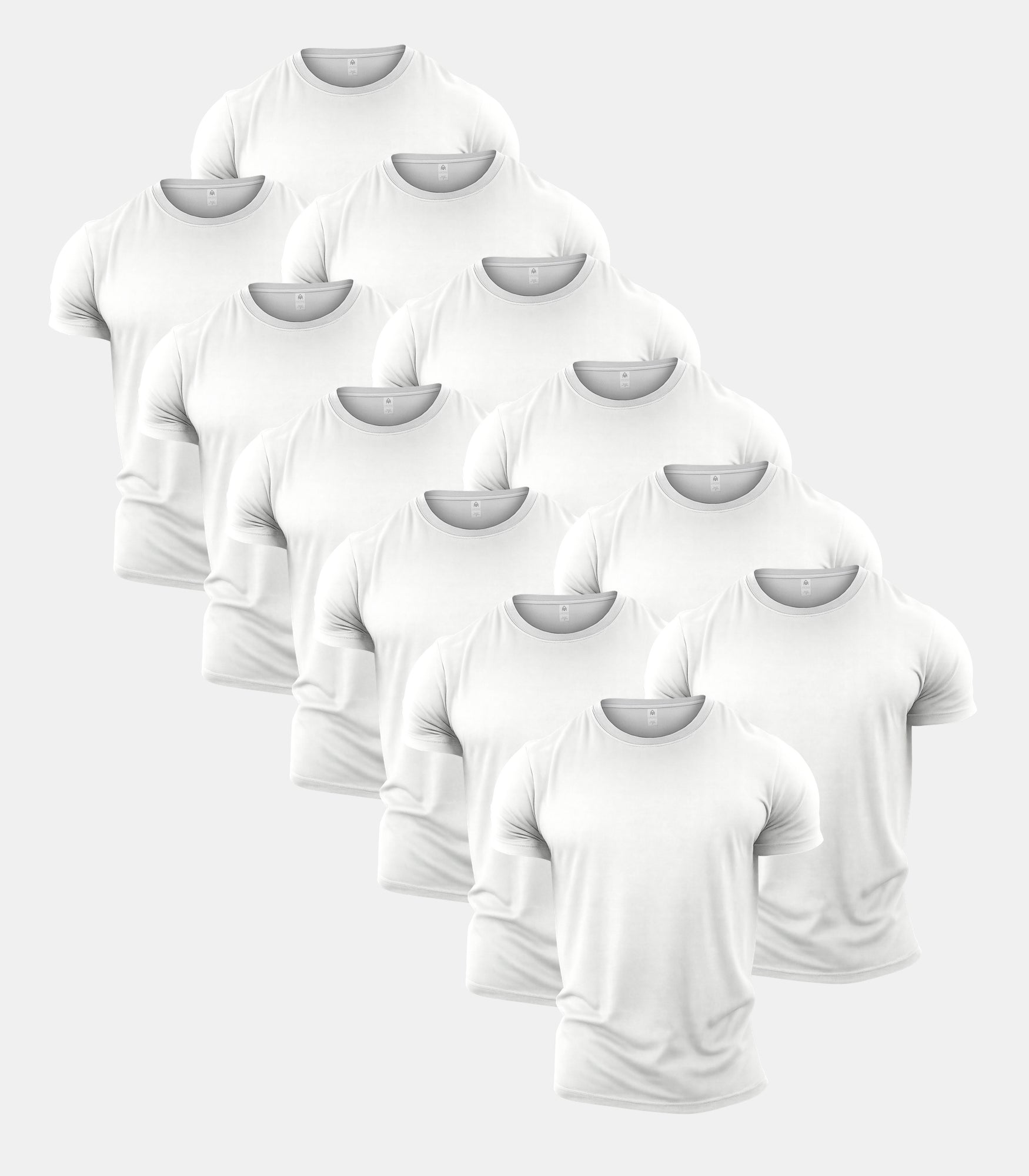 All White Crew Neck Gym T-Shirt 12 Pack