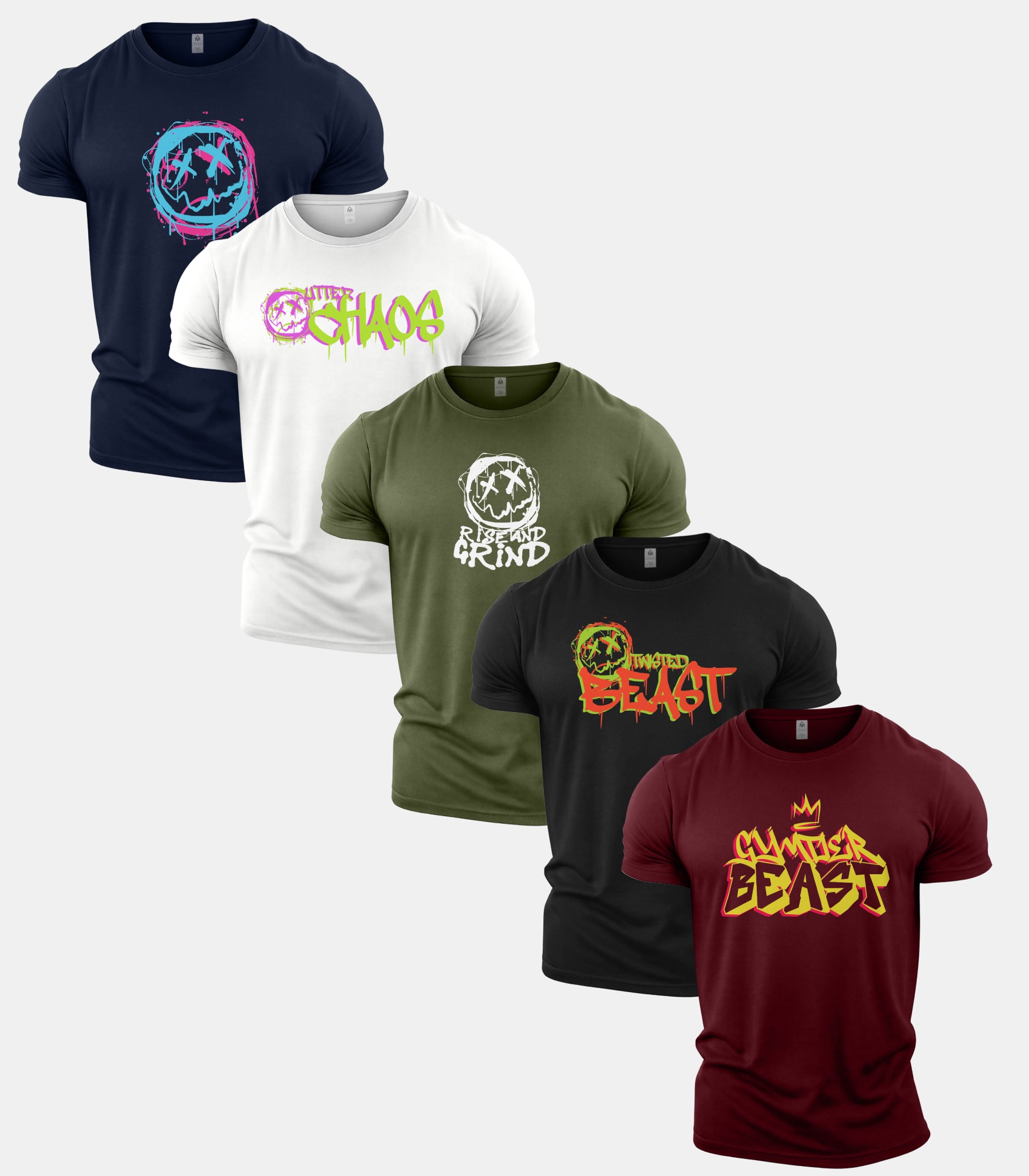 Twisted Chaos Gym T-Shirt 5 Pack