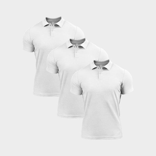 All White Polo Shirt 3 Pack