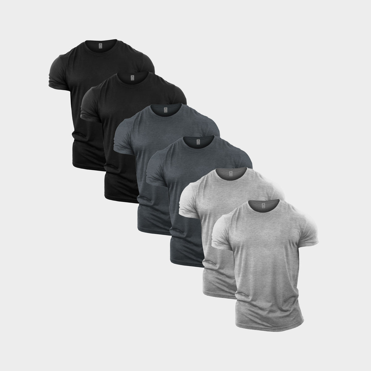 All Greys Crew Neck T-Shirt 6 Pack