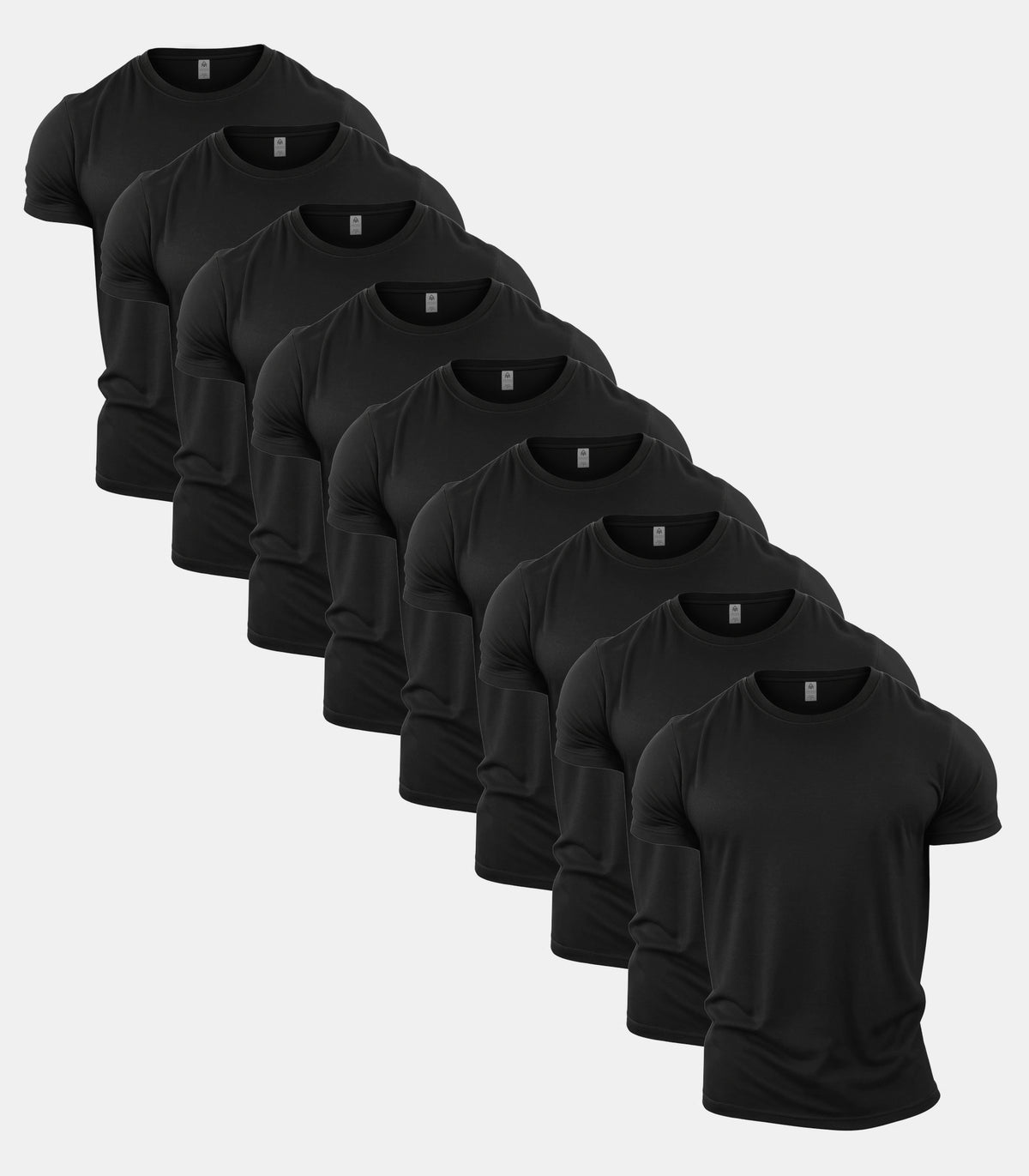 All Black Crew Neck T-Shirt 9 Pack