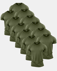 All Green Crew Neck T-Shirt 12 Pack