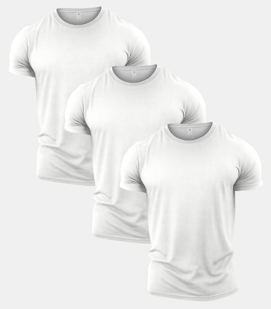 All White Crew Neck T-Shirt 3 Pack