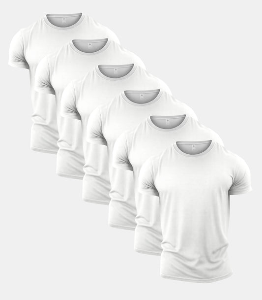 All White Crew Neck 6 Pack