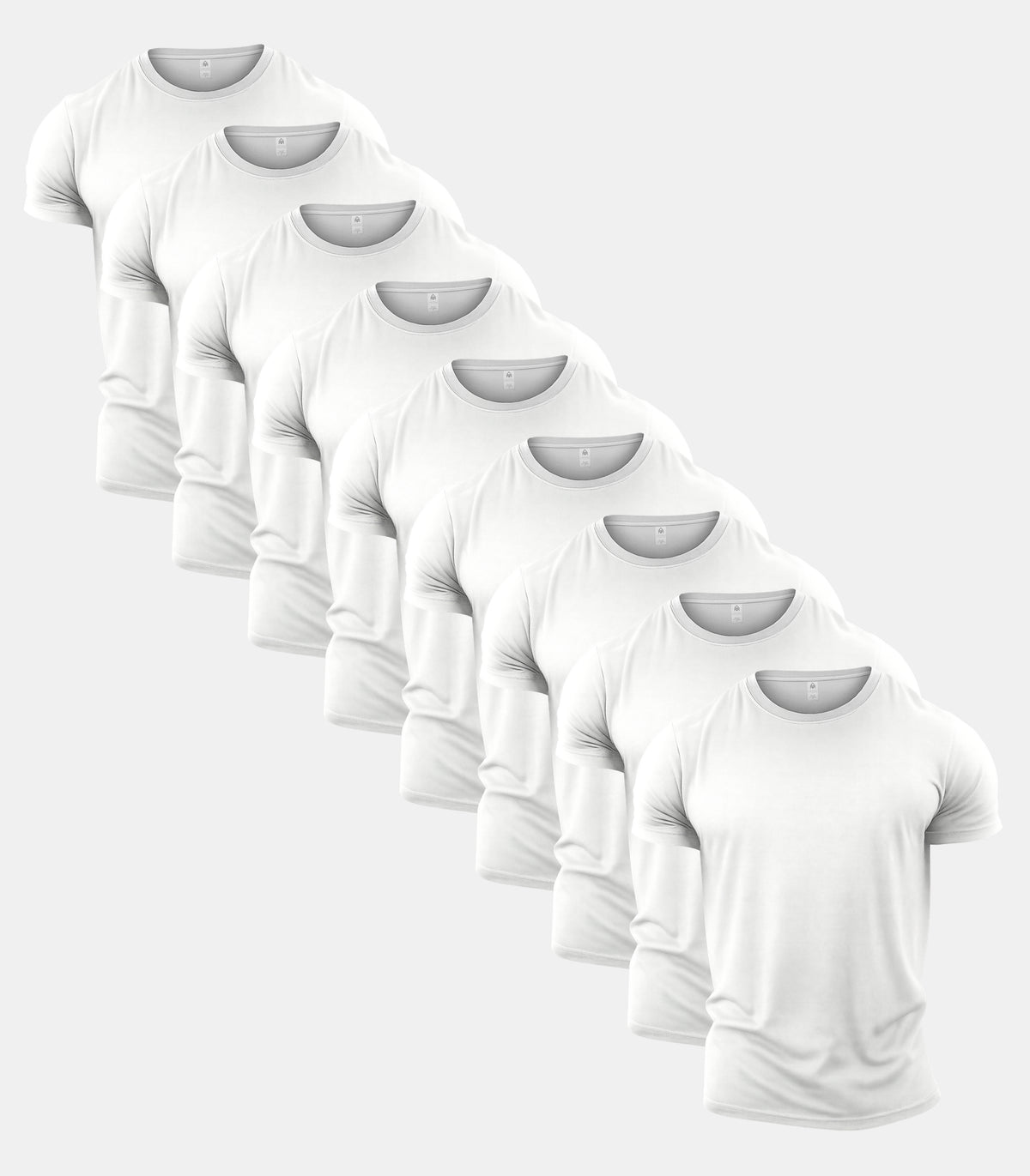 All White Crew Neck T-Shirt 9 Pack