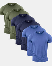 Heather Colours Crew Neck T-Shirt 6 Pack