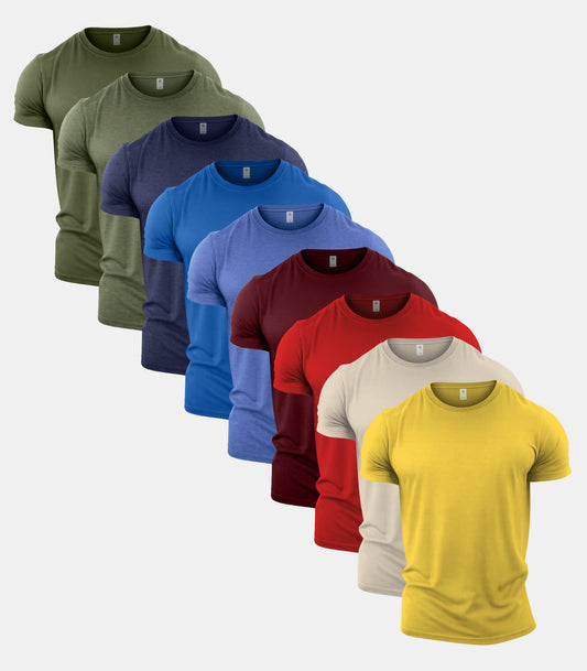 Multi Colour Crew Neck T-Shirt 9 Pack