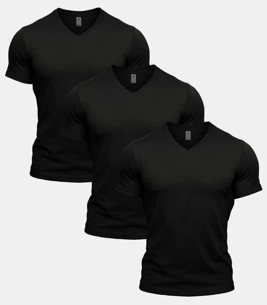 All Black V-Neck 3 Pack