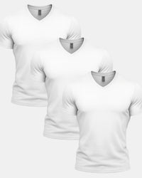 All White V-Neck 3 Pack