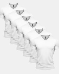 All White V-Neck 6 Pack