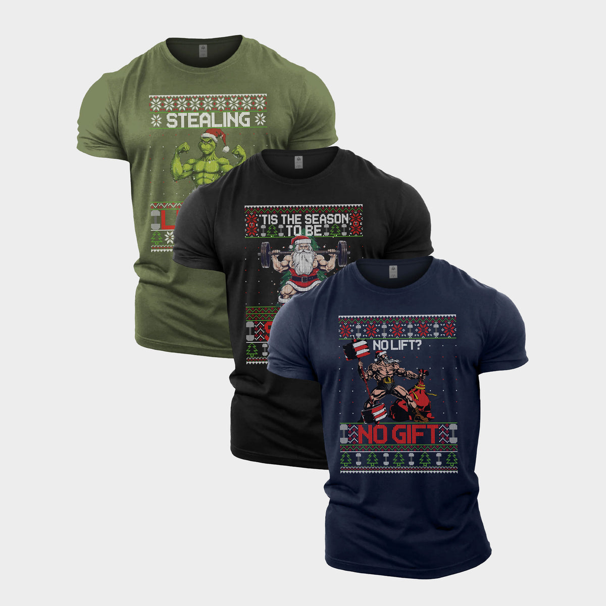 Merry Liftmas Gym T-Shirt 3 Pack 2