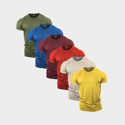 Multi Colour Crew Neck T-Shirt 6 Pack