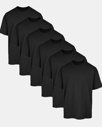 All Black Oversized Tee 6 Pack