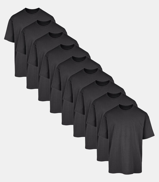 All Charcoal Oversized Gym T-Shirt 9 Pack