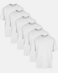 All White Oversized Tee 6 Pack