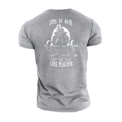 Sons Of Odin Lift The Iron Like Mjolnir - Gym T-Shirt