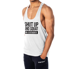 Shut Up And Squat No Excuses Mens Stringer Tank Top