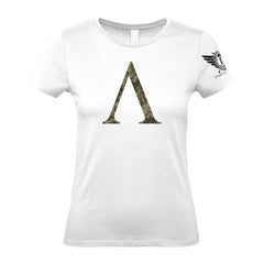 Spartan Forged Symbol Woodland Camo - Women's Gym T-Shirt