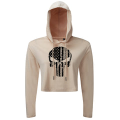 Skull USA - Cropped Hoodie