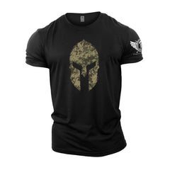 Spartan Helmet Woodland Camo - Spartan Forged - Gym T-Shirt