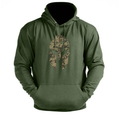 Spartan Helmet Woodland Camo - Spartan Forged - Gym Hoodie