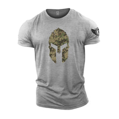 Spartan Helmet Woodland Camo - Spartan Forged - Gym T-Shirt