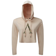 Spartan Symbol Woodland Camo - Spartan Forged - Cropped Hoodie