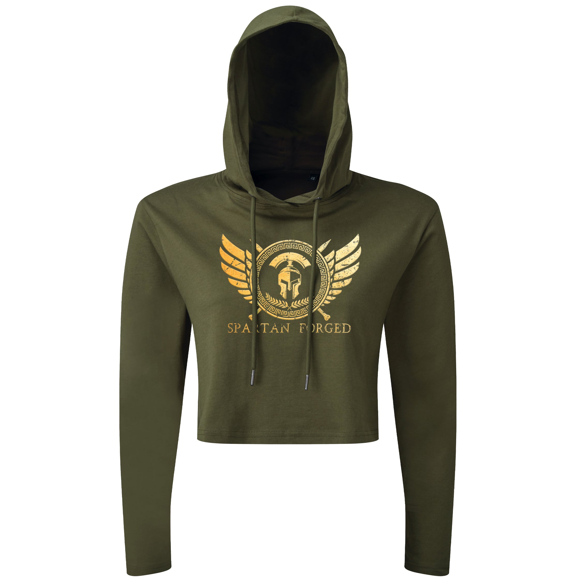 Spartan Forged Chest Emblem Gold - Spartan Forged - Cropped Hoodie