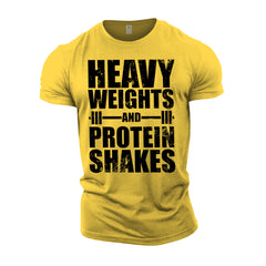 Heavy Weights and Protein Shakes - Gym T-Shirt