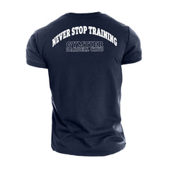 Gymtier Barbell Club - Never Stop Training - Gym T-Shirt