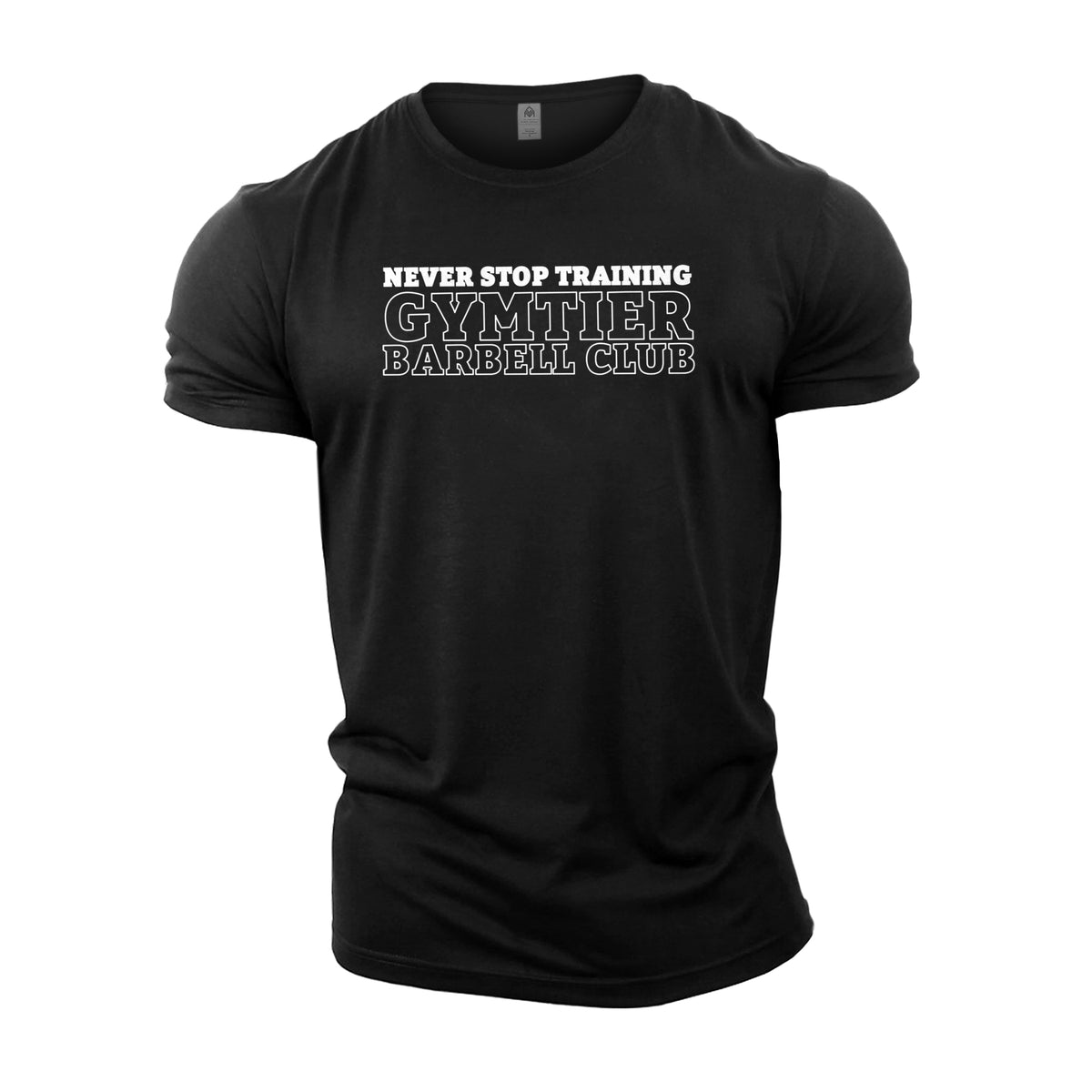 Gymtier Barbell Club - Never Stop Training Chest - Gym T-Shirt