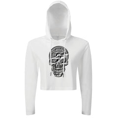 Barbell Skull - Halloween Cropped Hoodie