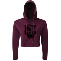 Untamed Wolf Black - Cropped Hoodie